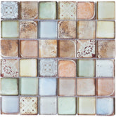 Retro Orange Glass Accent Panel – 2x2 Vintage Decorative Wall Piece for Kitchen & Bathroom – 1 Sheet